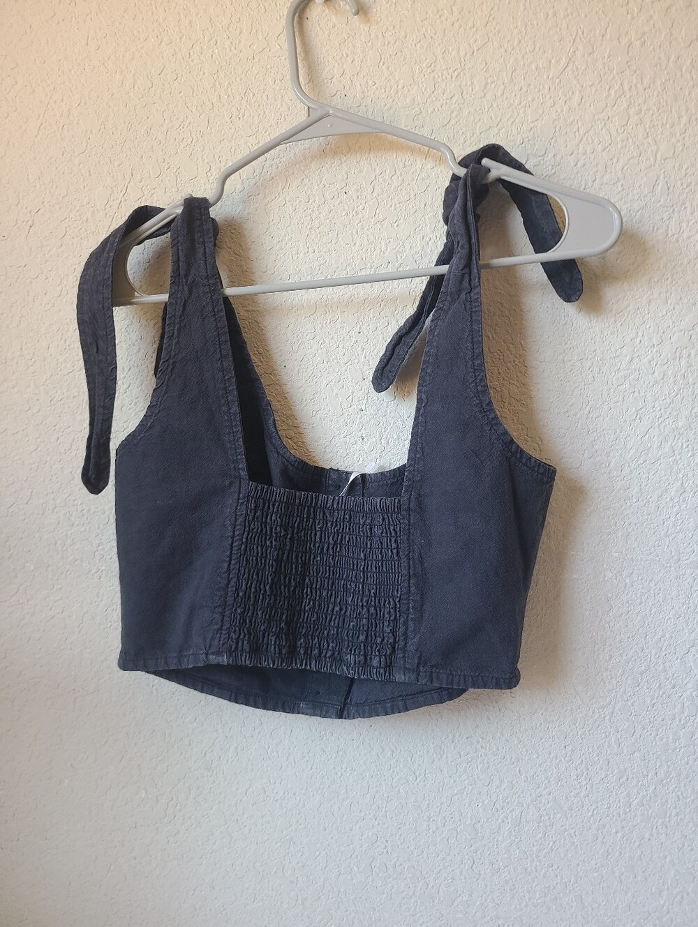 Free People Button-Front Tie-Strap Crop Size S - Picture 2 of 10